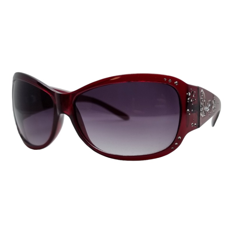 Locs Røde Dame Solbriller – Diamond Butterfly | Mørke Glas