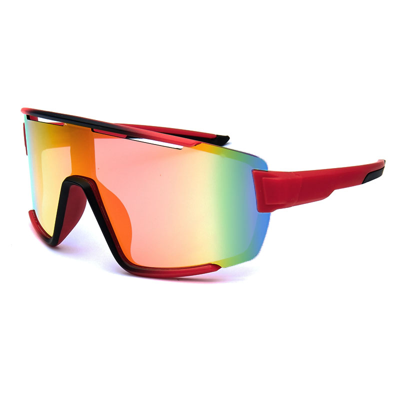 locs Røde og sorte sportssolbriller / Hurtigbriller med multicolor spejlglas | Perugia