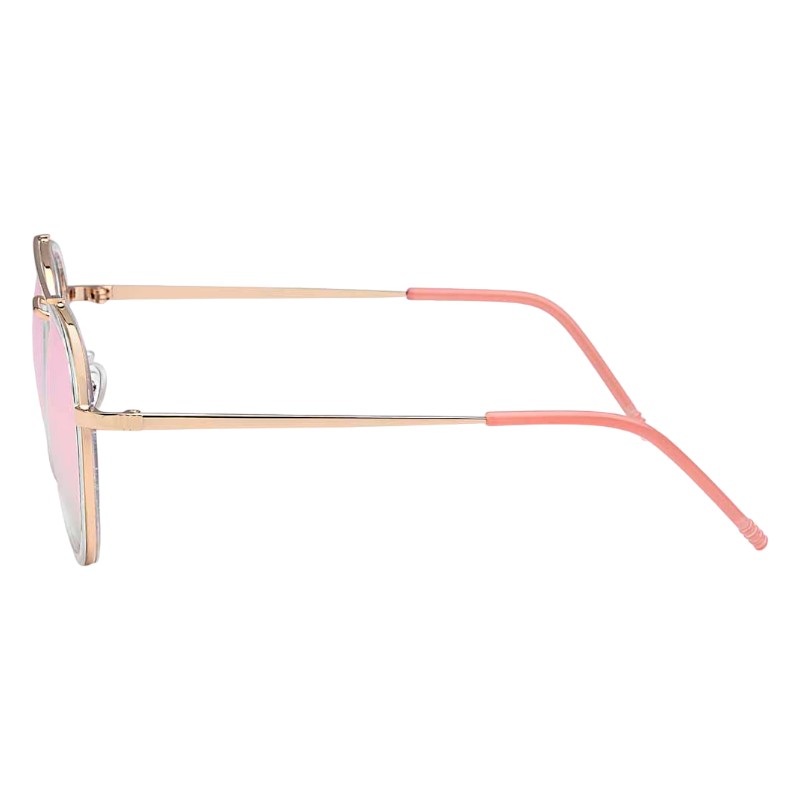 Locs Runde Aviator Solbriller – California | Lyserøde Spejlglas