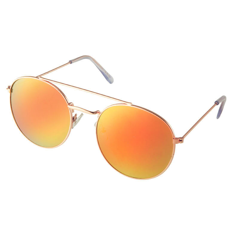 locs Runde Aviator Solbriller – orange-pink spejlglas