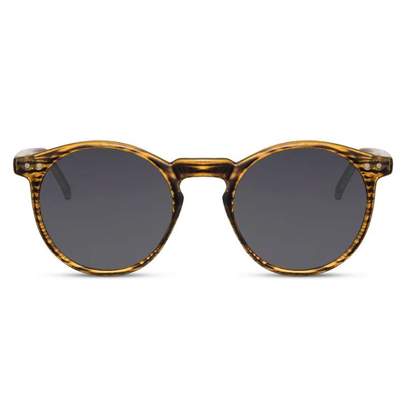 Locs Runde Gyldne Solbriller Med Mørke Striber | Nantes – Mørke Glas