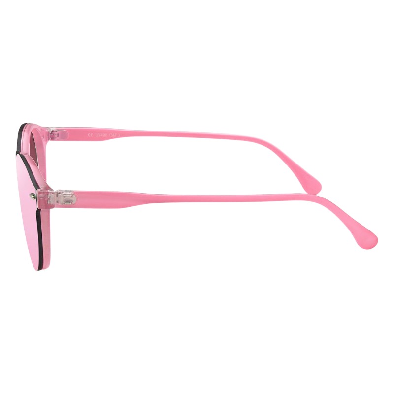 Locs Runde Lyserøde Plate Solbriller | Lyserødt Spejlglas