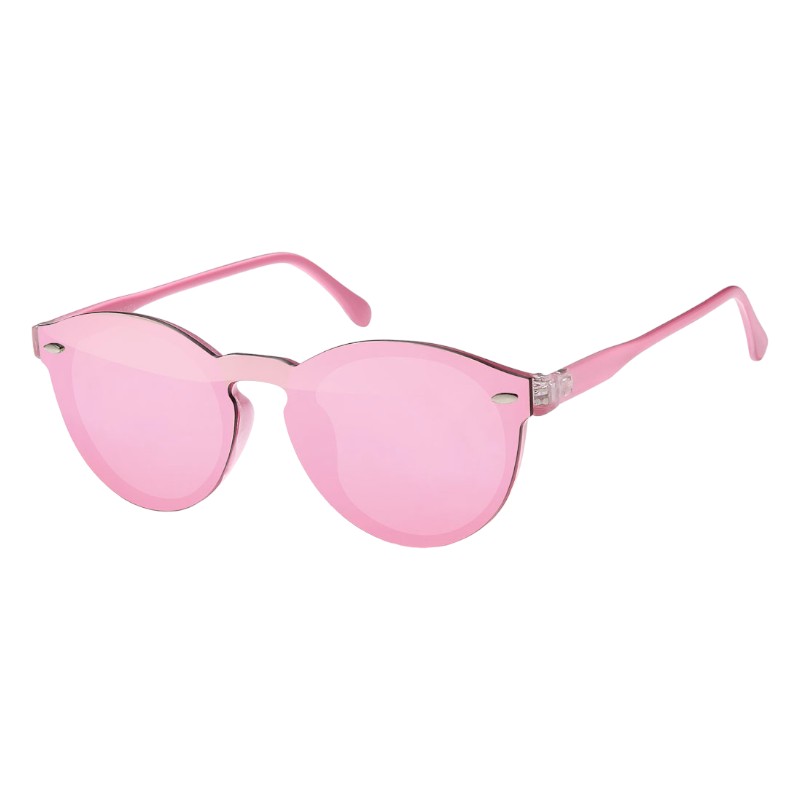 locs Runde lyserøde Plate solbriller | Lyserødt spejlglas