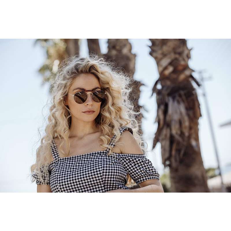 Locs Runde Old Fashion Aviator Solbriller – Brune Glas