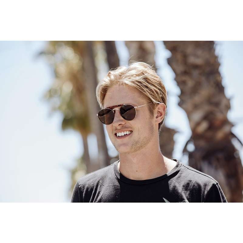 Locs Runde Old Fashion Aviator Solbriller – Brune Glas