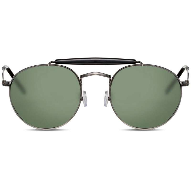 Locs Runde Old Fashion Aviator Solbriller – Mørkegrønne Glas