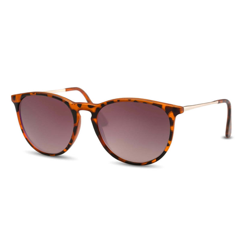 locs Runde solbriller med guldstænger – Brun Leopard