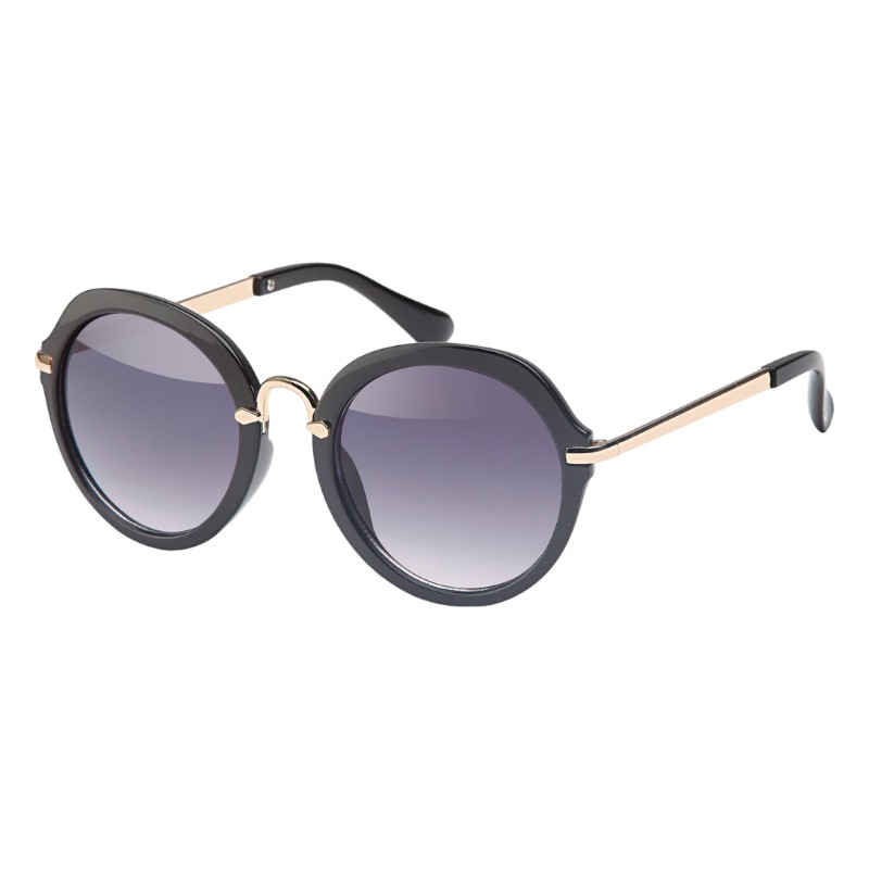 locs Runde sorte dame solbriller – Eclaire | Mørke fade glas