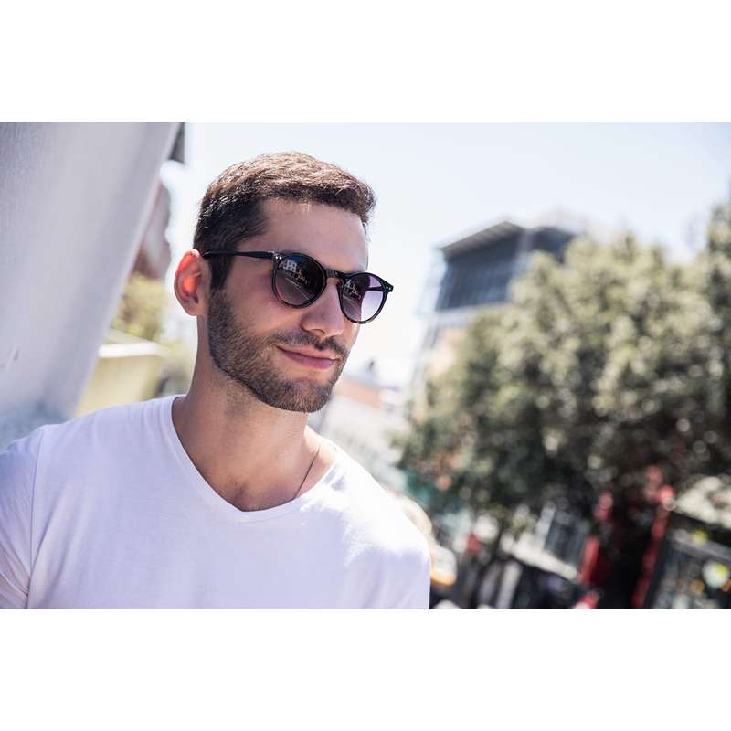 Locs Runde Sorte Og Turtle Fade Solbriller | Nantes – Mørke Glas