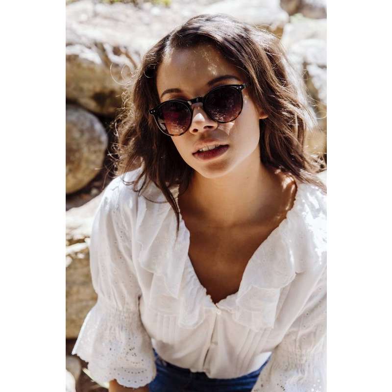 Locs Runde Sorte Og Turtle Fade Solbriller | Nantes – Mørke Glas