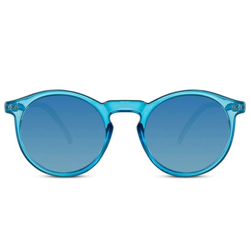 Locs Runde Transparente Blå Solbriller – Blå Fade Glas