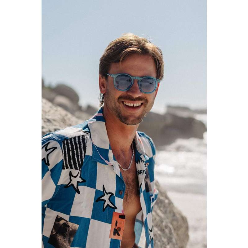 Locs Runde Transparente Blå Solbriller – Blå Fade Glas