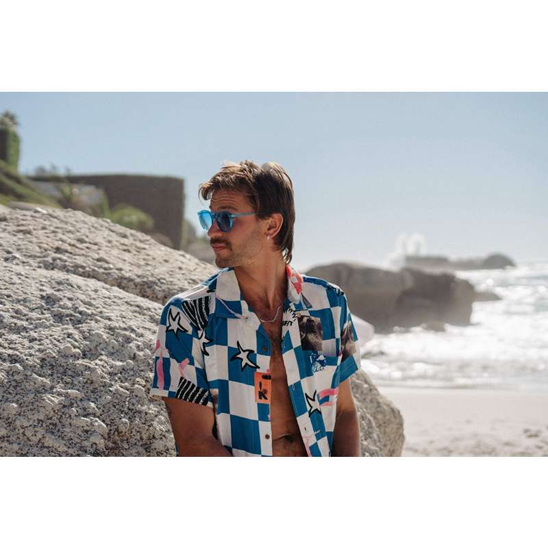 Locs Runde Transparente Blå Solbriller – Blå Fade Glas