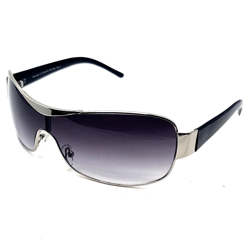 locs Shield solbriller – Roma | Sølv stel – Mørke fade glas