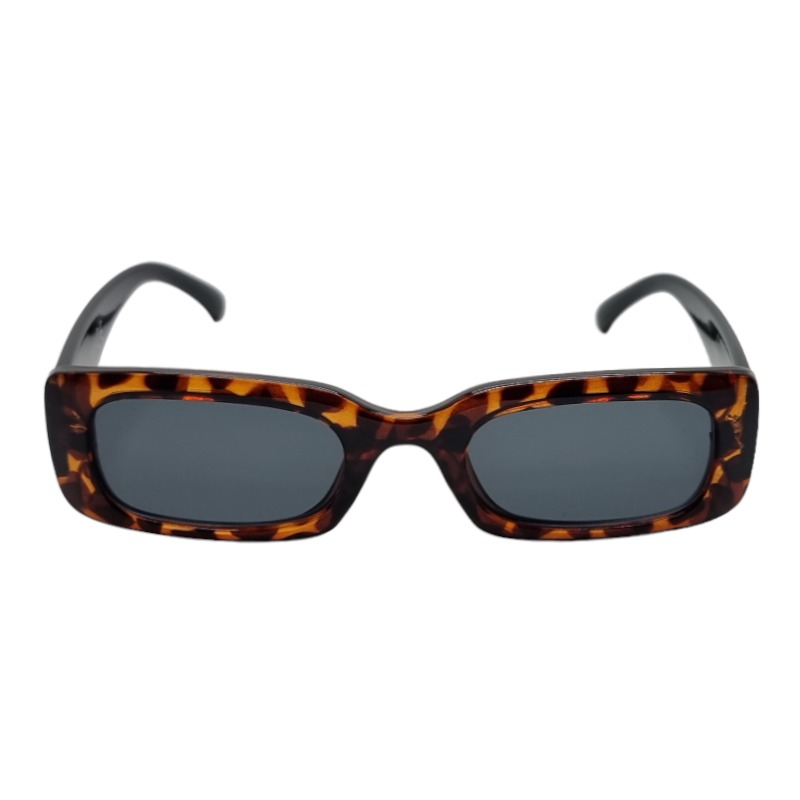 Locs Smalle Firkantede Brun Turtle Solbriller – Paris | Mørke Glas