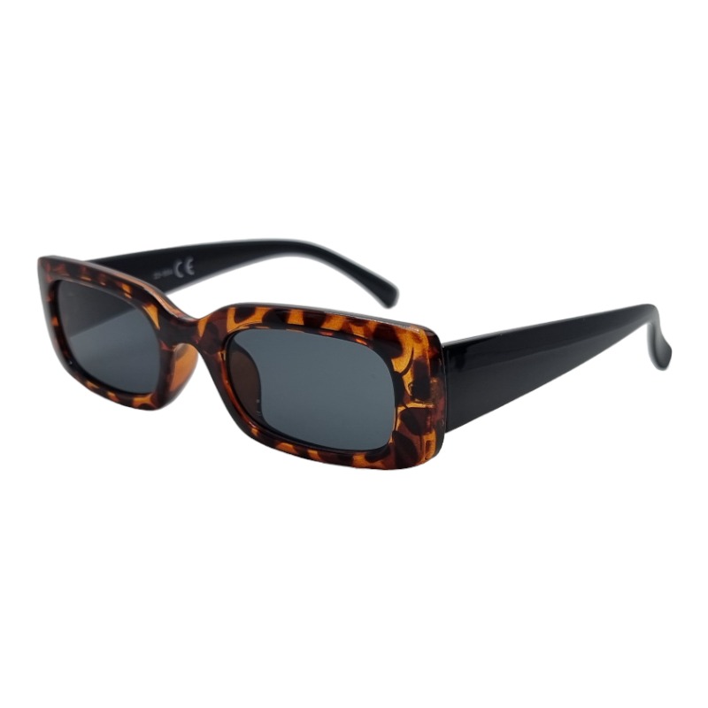 locs Smalle firkantede brun turtle solbriller – Paris | Mørke glas