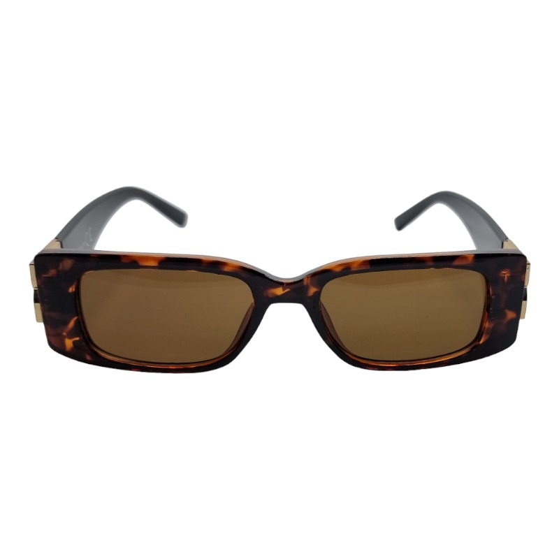 Locs Smalle Firkantede Solbriller Med Guld Dekoration | Turtle Front