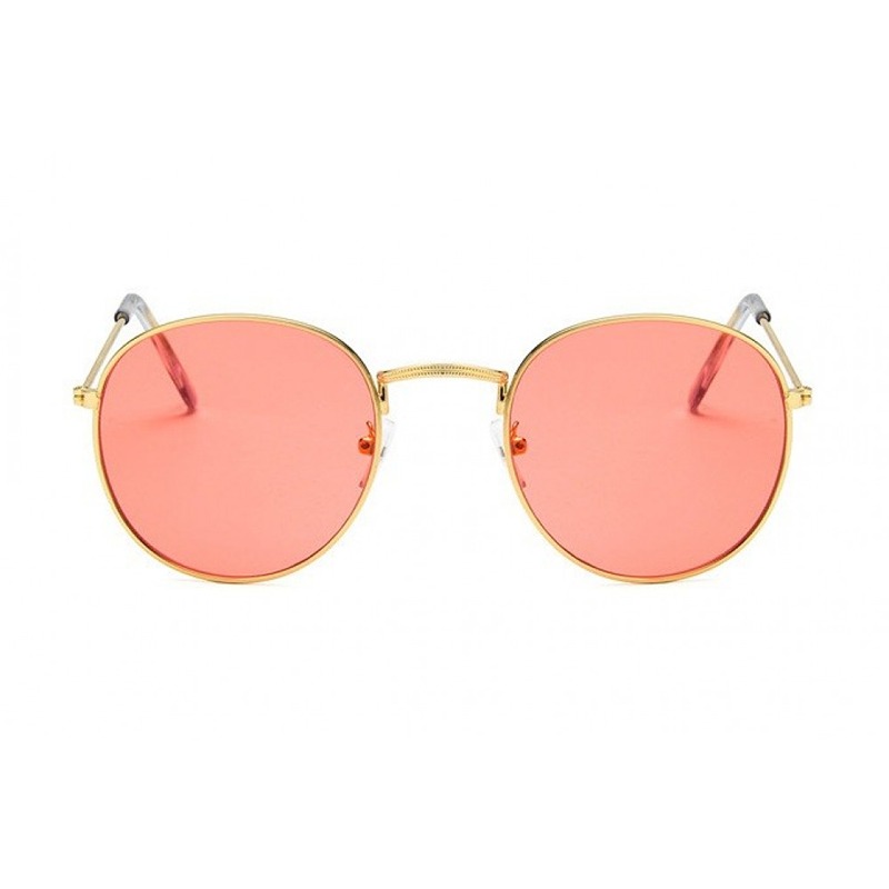 Locs Smalle John Lennon Briller Med Fersken Farvede Glas | Guld Stel