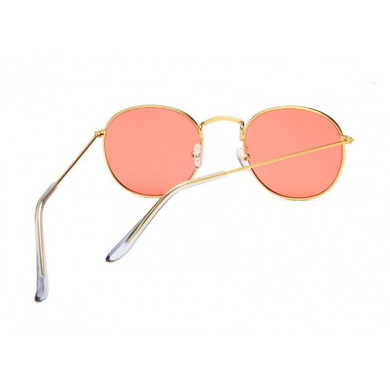 Locs Smalle John Lennon Briller Med Fersken Farvede Glas | Guld Stel