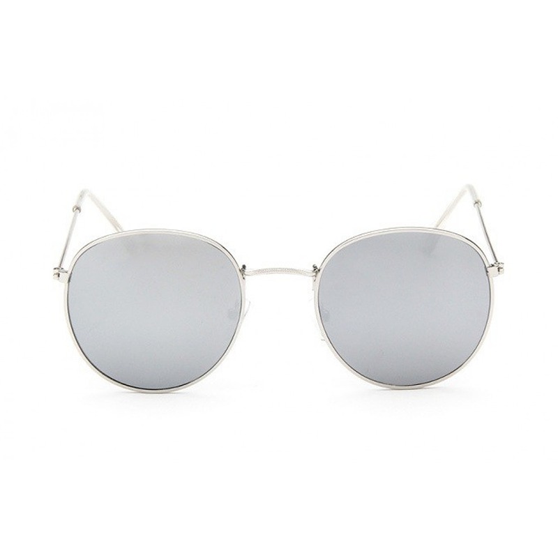Locs Smalle John Lennon Solbriller Med Sølv Spejlglas | Sølv Stel
