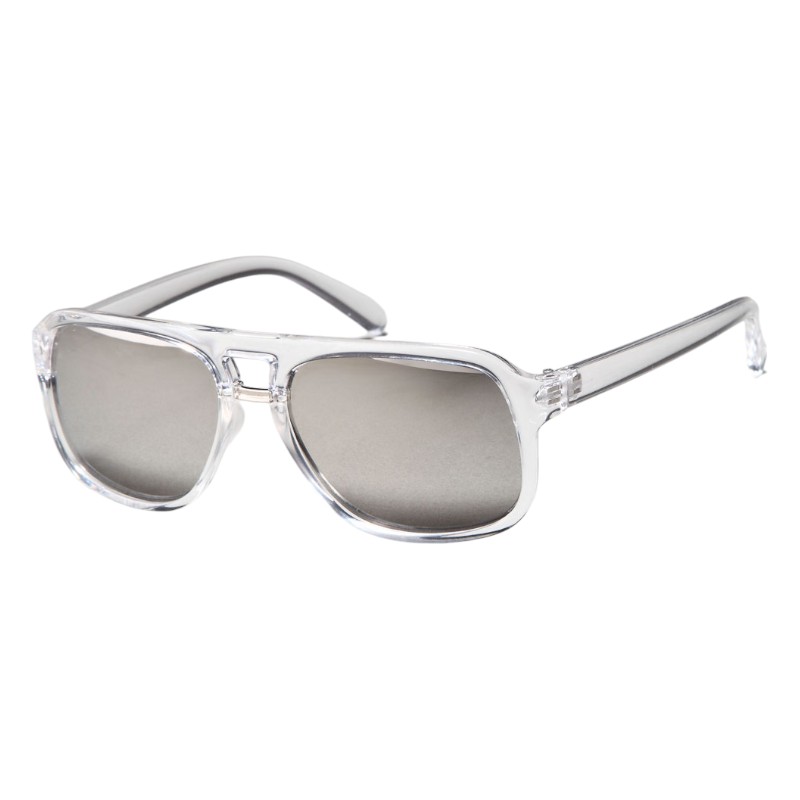 locs Smalle transparente firkantede Millionaire solbriller- Veenendaal | Sølv spejlglas