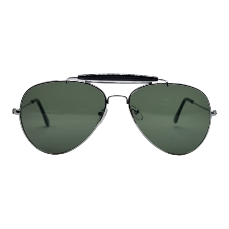 Locs Sølv Aviator Solbriller | Vintage Style – Grønne Glas