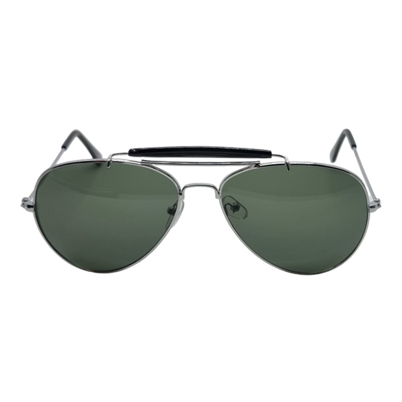 Locs Sølv Aviator Solbriller | Vintage Style – Grønne Glas