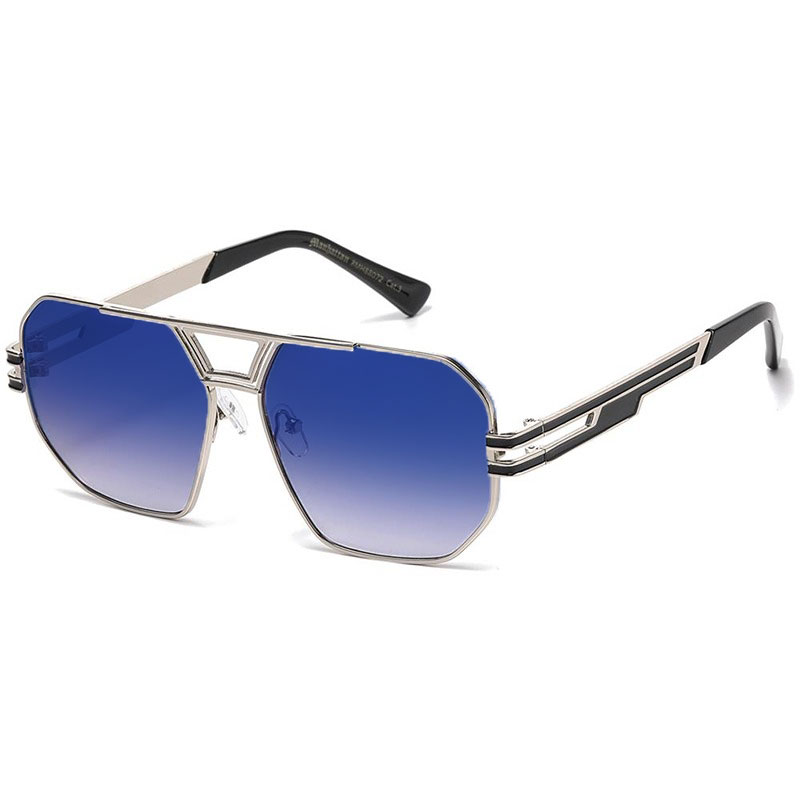 locs Sølv Manhattan Millionaire Solbriller – Archie | Fade glas – Let blåt spejlglas