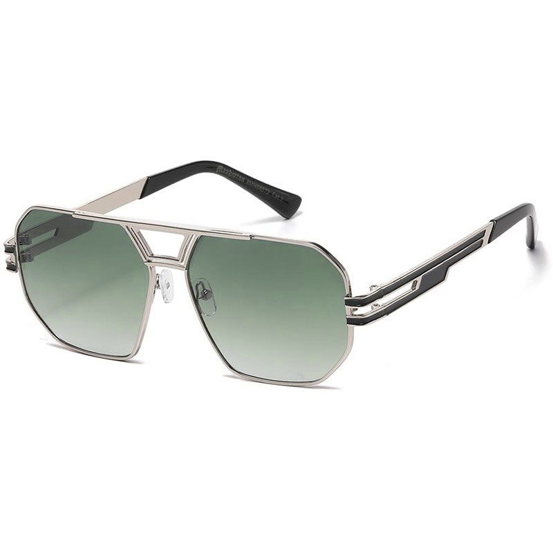 locs Sølv Manhattan Millionaire Solbriller – Archie | Grønne fade glas