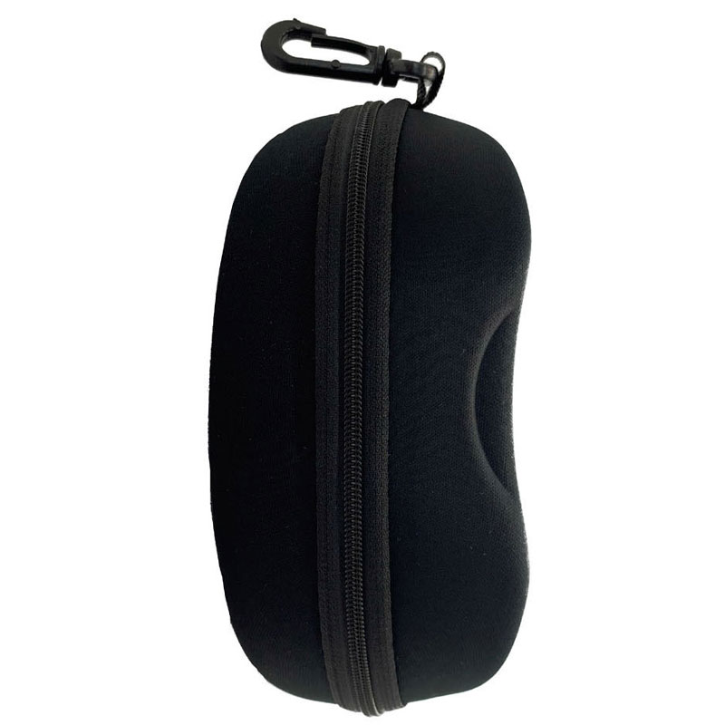 locs Sort hardcase brilleetui med lynlås og karabin