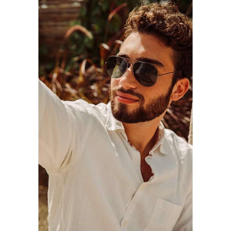 Locs Sorte Aviator Solbriller – Mørke Glas Med Grøn Nuance