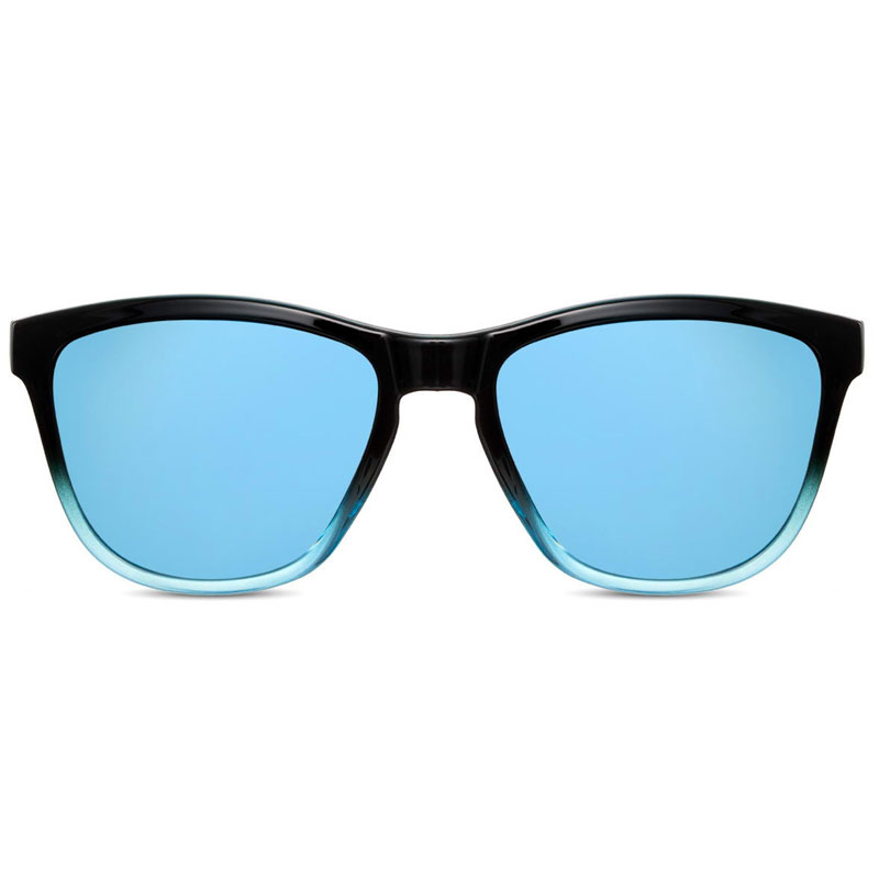 Locs Sorte Fade Wayfarer Style Solbriller – Blå Spejlglas