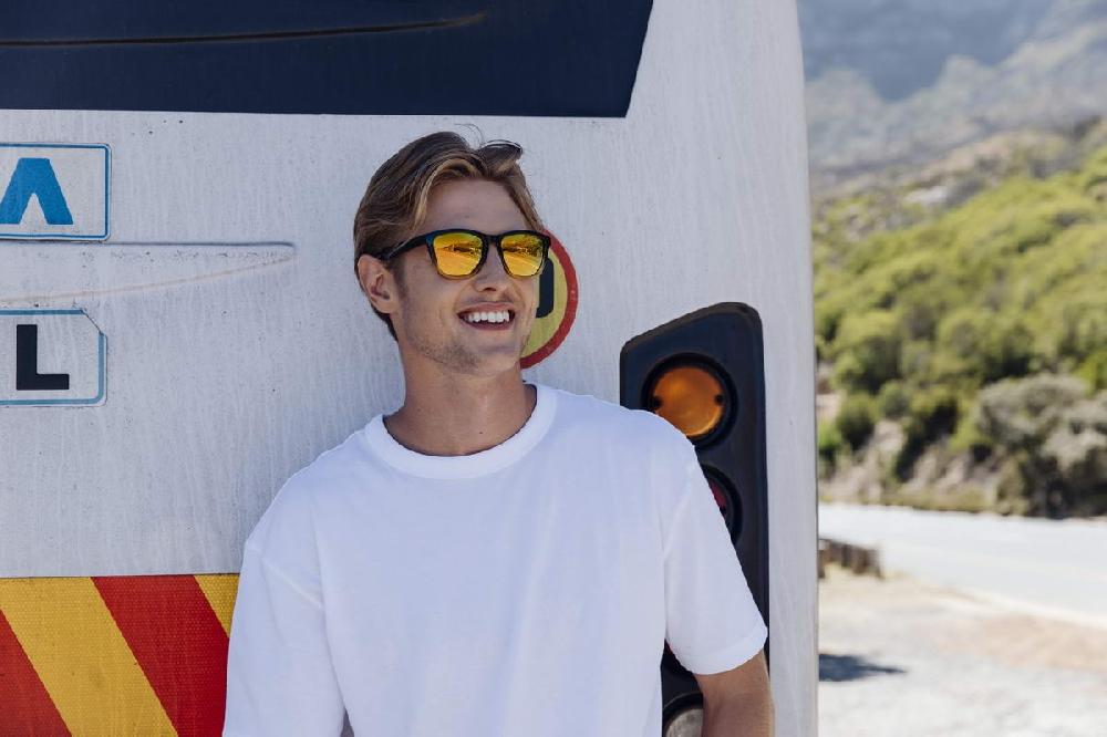 Locs Sorte Fade Wayfarer Style Solbriller – Orange Spejlglas