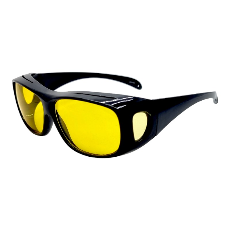 Locs Sorte Fit-Over Natkørebriller – Gule Glas – Sevilla