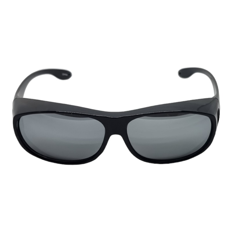 Locs Sorte Fit-Over Solbriller – Sølv Spejlglas – Granada