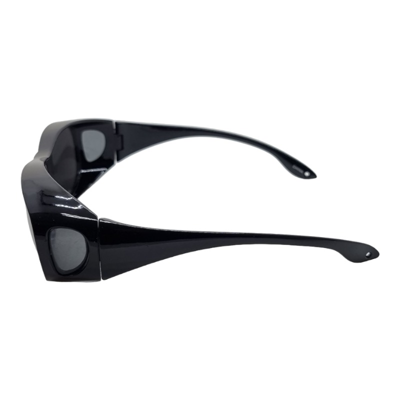 Locs Sorte Fit-Over Solbriller – Sølv Spejlglas – Granada