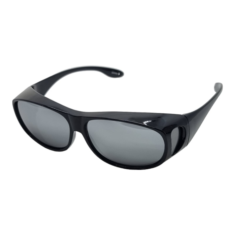 locs Sorte Fit-Over Solbriller – Sølv spejlglas – Granada