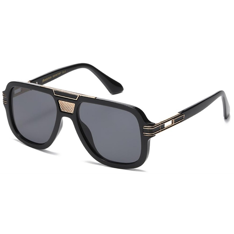 locs Sorte Manhattan Millionaire Solbriller – Angus | Guld – Mørke glas