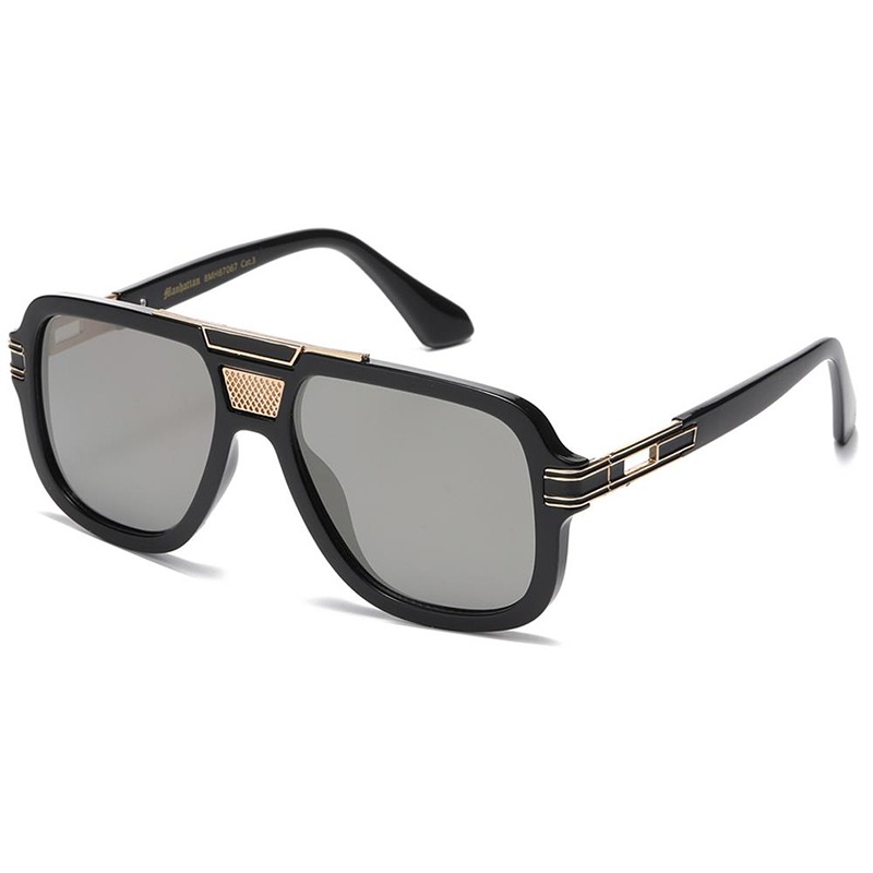 locs Sorte Manhattan Millionaire Solbriller – Angus | Guld – Let guld spejlglas