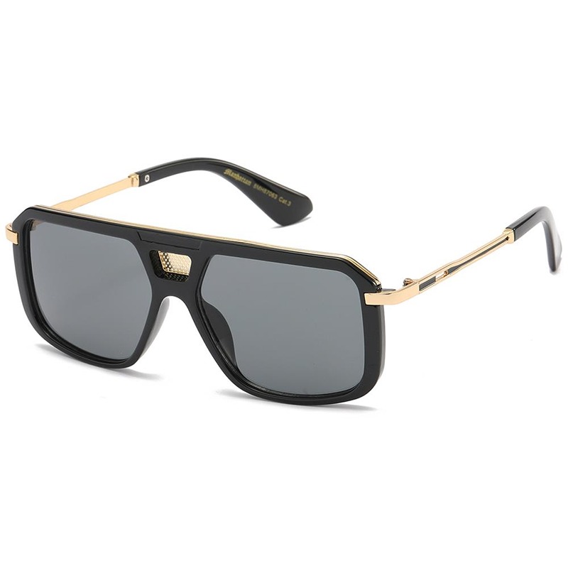 locs Sorte Manhattan Millionaire Solbriller – Giovanni | Guld – Mørke glas