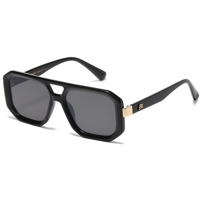 locs Sorte Manhattan Millionaire Solbriller – Winston | Guld – Mørke glas