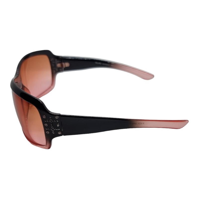 Locs Sorte Og Lyserøde Damesolbriller Med “diamanter” | Monique – Lyserøde Fade Glas