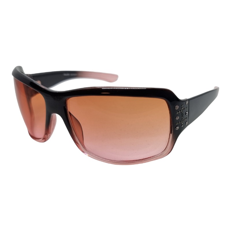 locs Sorte og lyserøde damesolbriller med “diamanter” | Monique – Lyserøde fade glas