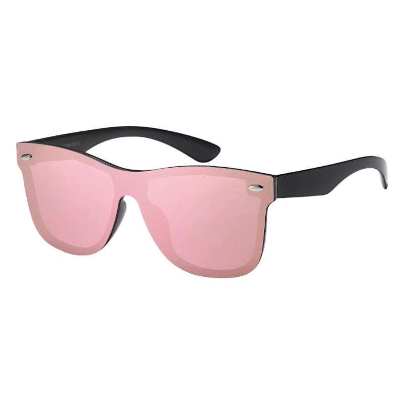 locs Sorte Plate Wayfarer solbriller – Florida | Lyserøde spejlglas