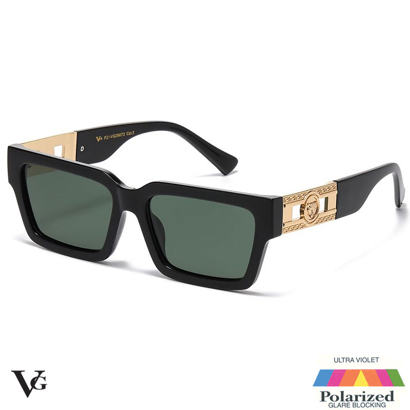 locs Sorte polariserede VG Solbriller – Brera | Mørkegrønne glas