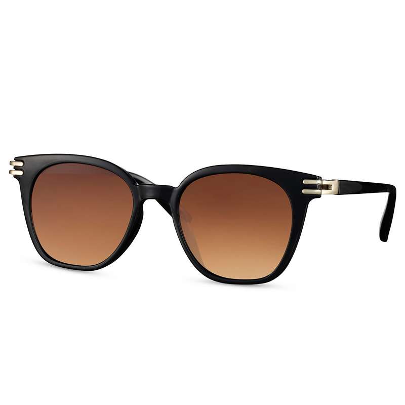 locs Sorte Solbriller med metal detaljer | Alicante – Brune Glas