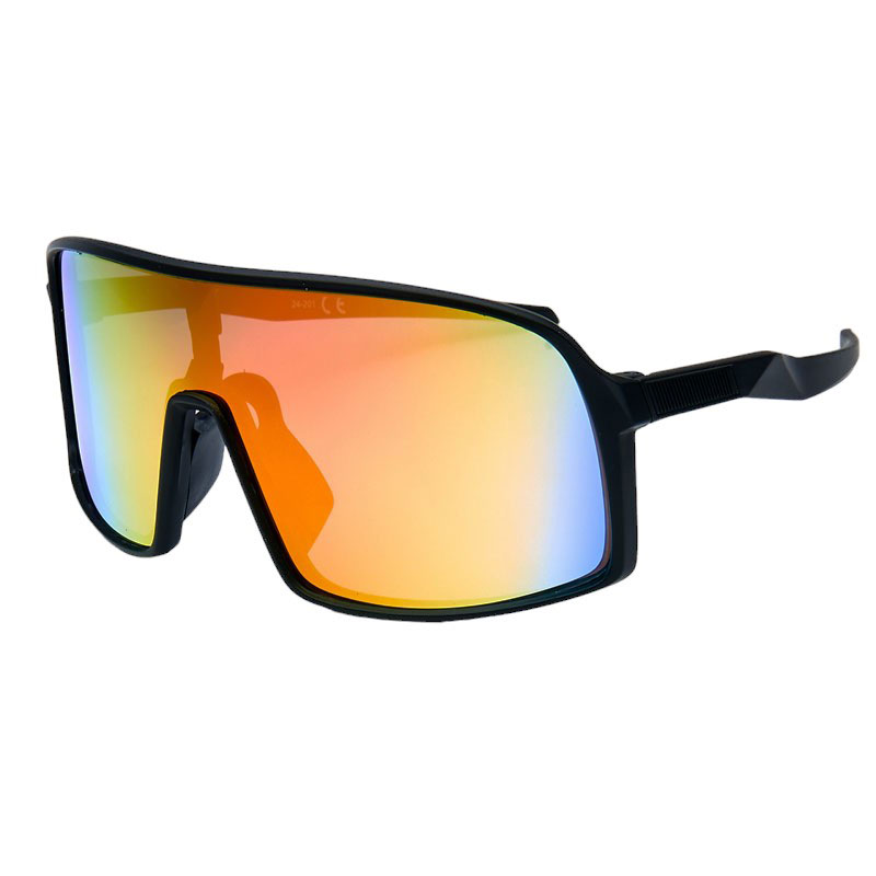 locs Sorte Sport Champ solbriller / hurtigbriller med multicolor spejlglas