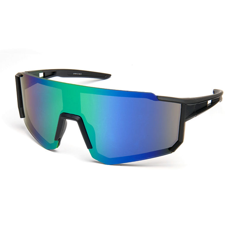 locs Sorte sportssolbriller / Hurtigbriller med blågrønt spejlglas | Alicante