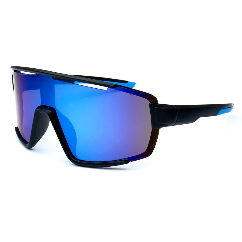 locs Sorte sportssolbriller / Hurtigbriller med blålilla spejlglas | Perugia