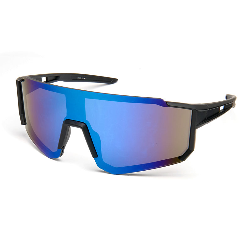 locs Sorte sportssolbriller / Hurtigbriller med blålilla spejlglas | Alicante